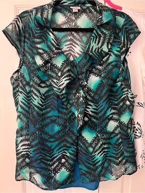 Worthington XL Cap Sleeve Blouse W / Cami